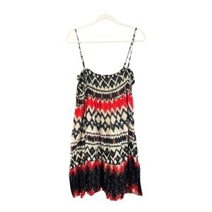 Cache‎ Y2K Cotton Tiered Smocked Babydoll Mini Dress Size Medium RD1